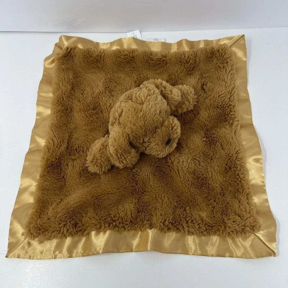 Cloud Island Security Blanket 14in Brown Puppy Satin Trim Swirl Plush Dog